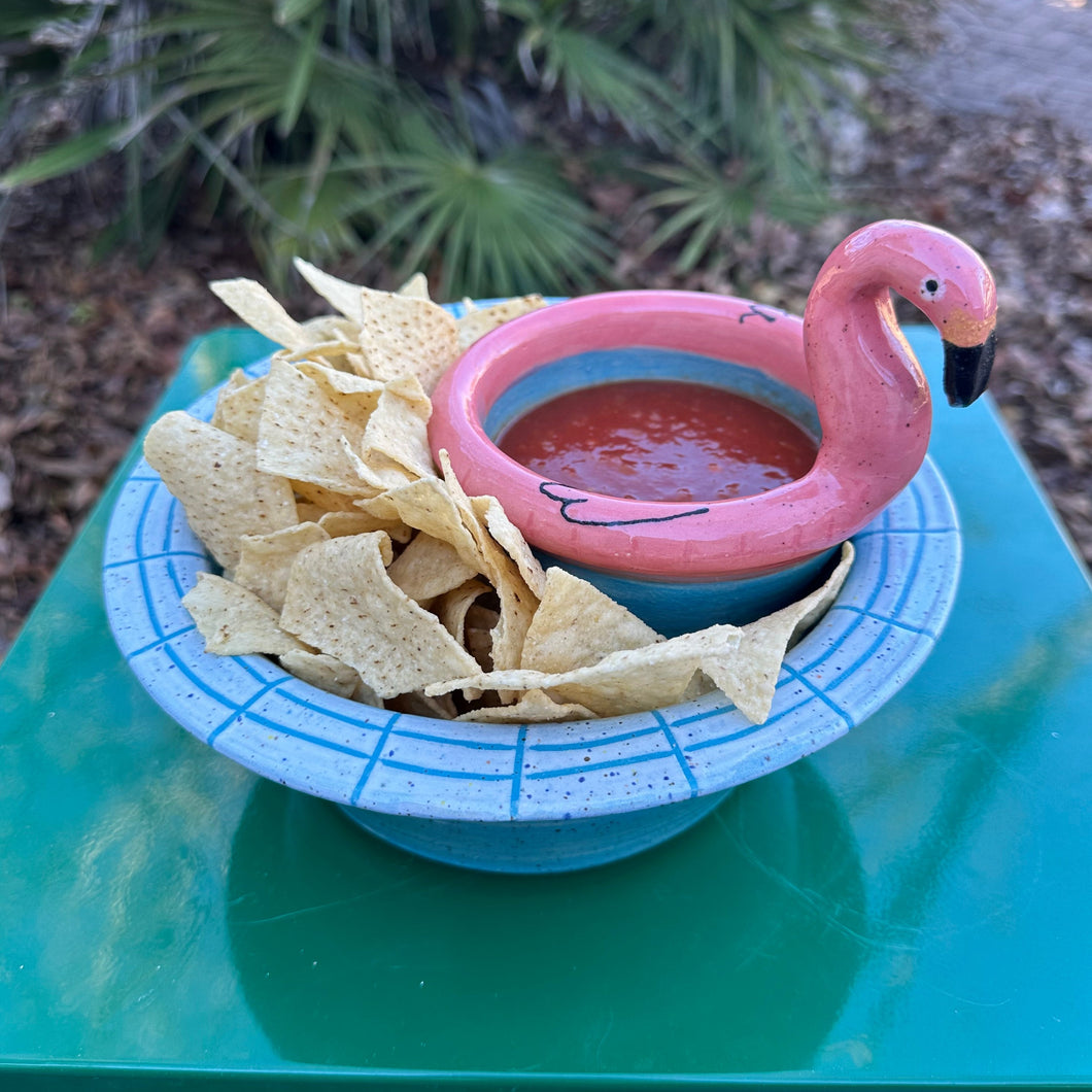 Flamingo Chip + Dip Bowl Set