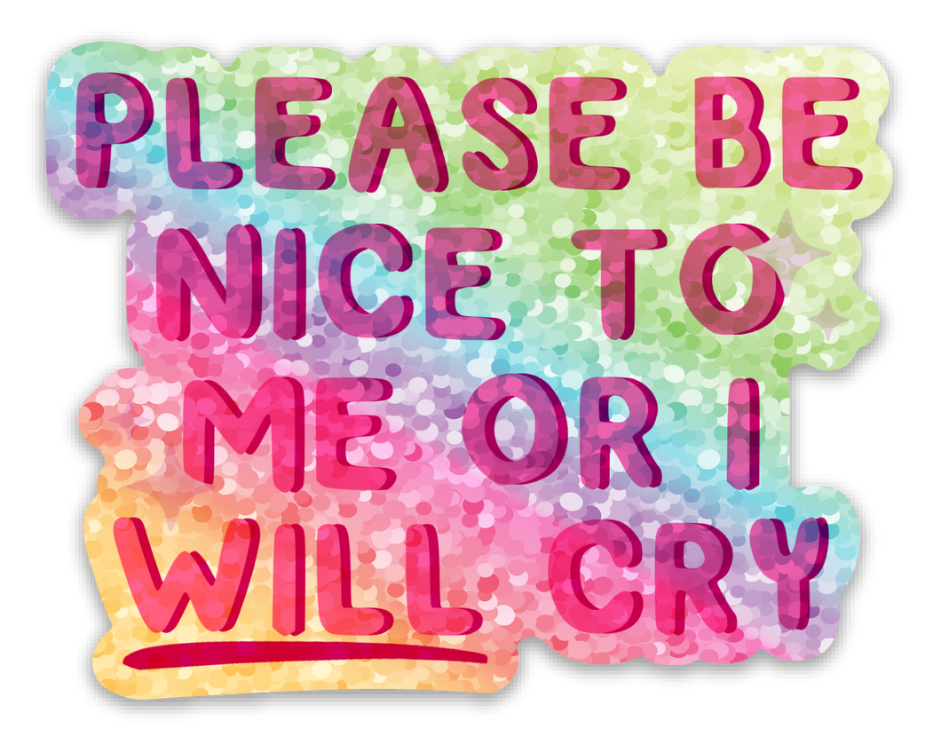Crybaby Holographic Glitter Sticker